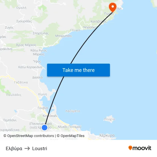 Ελβύρα to Loustri map
