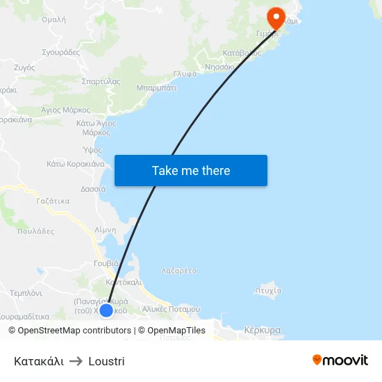 Κατακάλι to Loustri map