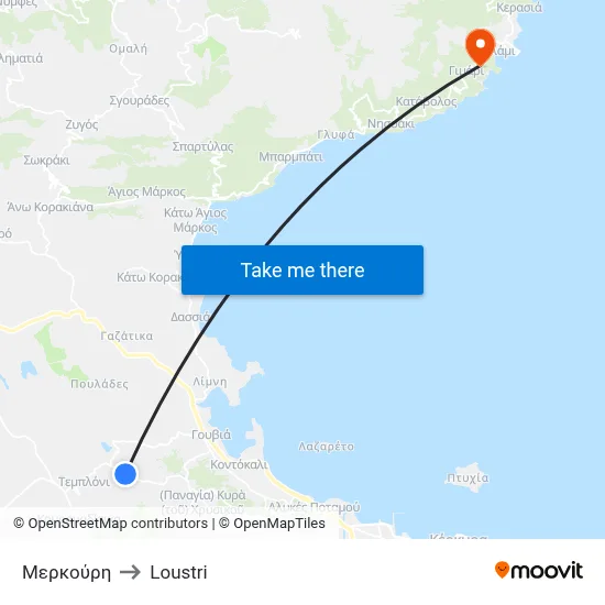 Μερκούρη to Loustri map