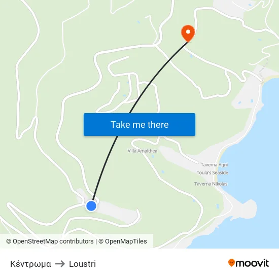 Κέντρωμα to Loustri map