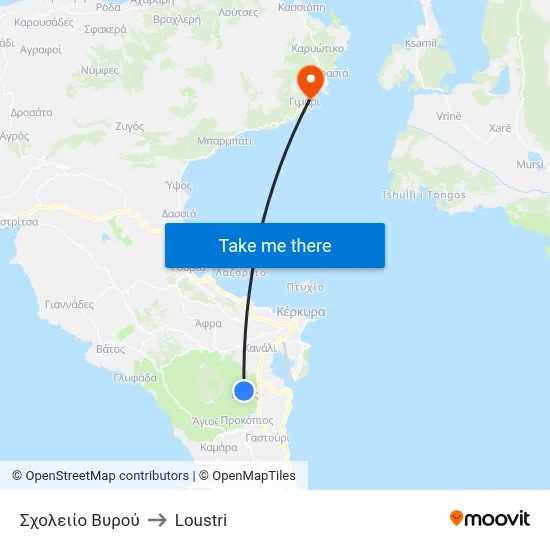 Vyrou School to Loustri map