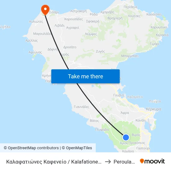 Καλαφατιώνες Καφενείο / Kalafationes Cafe to Peroulades map