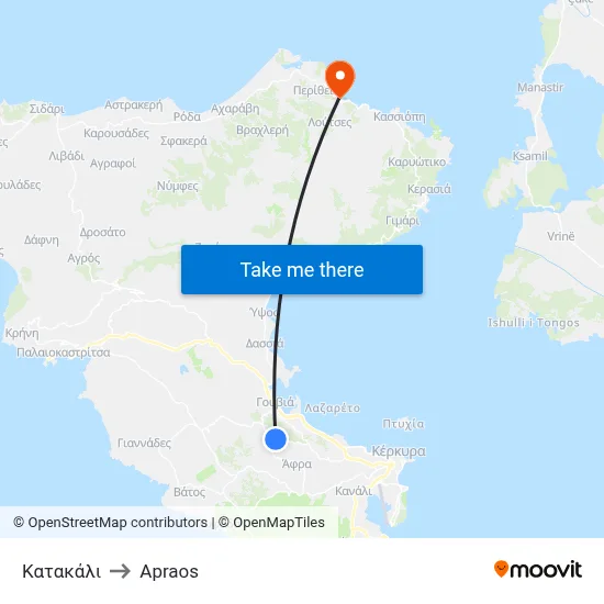 Κατακάλι to Apraos map