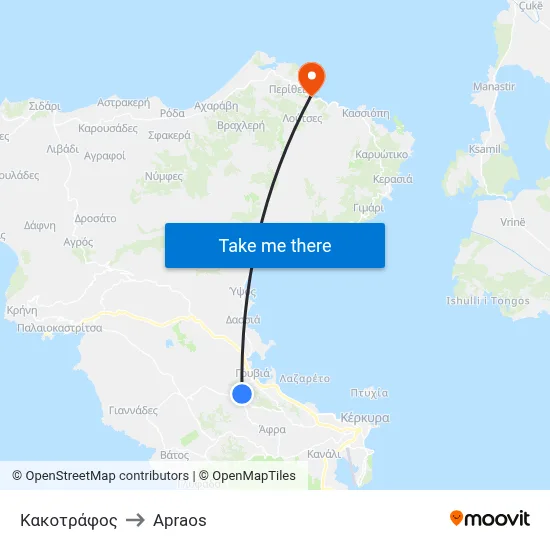 Κακοτράφος to Apraos map