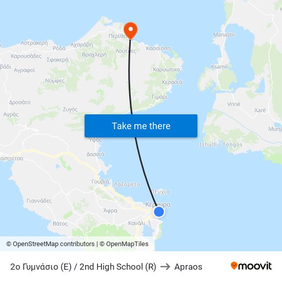 2o Γυμνάσιο (E) / 2nd High School (R) to Apraos map