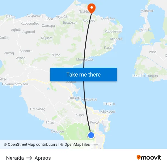 Neraida to Apraos map