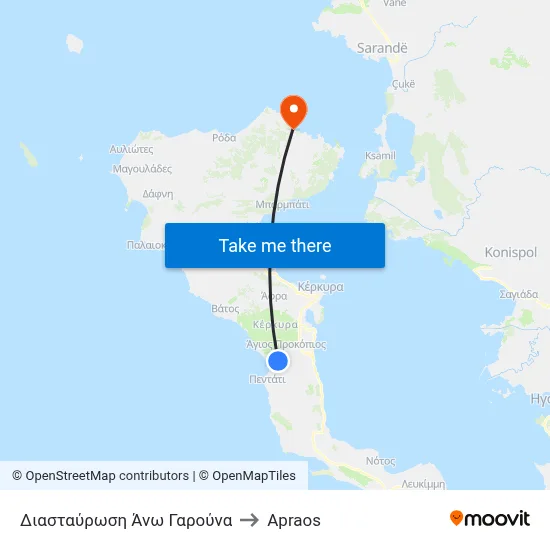 Ano Garouna Junction to Apraos map