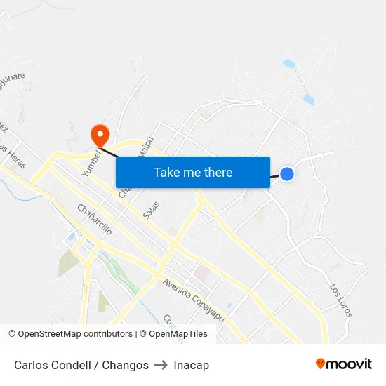 Carlos Condell / Changos to Inacap map