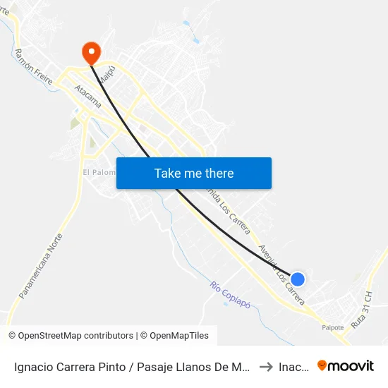 Ignacio Carrera Pinto / Pasaje Llanos De Machali to Inacap map