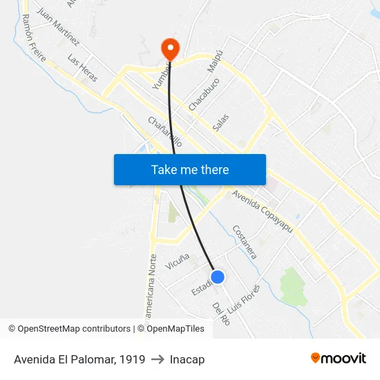 Avenida El Palomar, 1919 to Inacap map