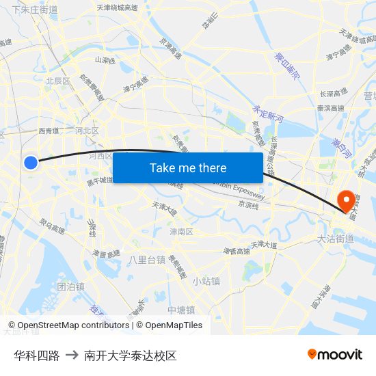 华科四路 to 南开大学泰达校区 map