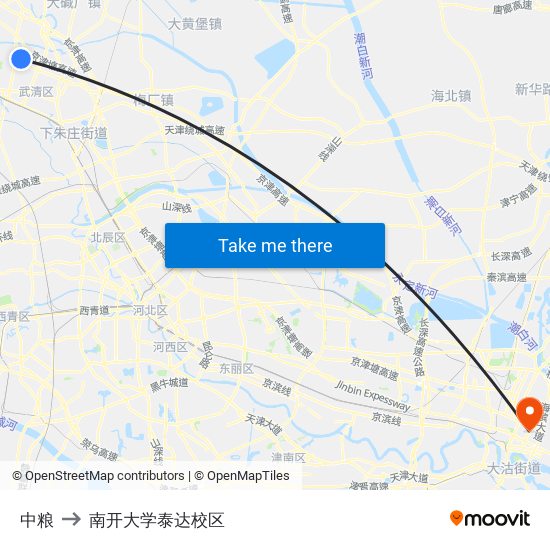 中粮 to 南开大学泰达校区 map