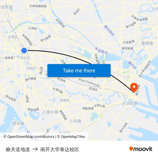 榆关道地道 to 南开大学泰达校区 map