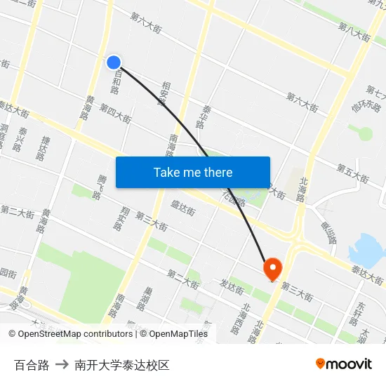 百合路 to 南开大学泰达校区 map
