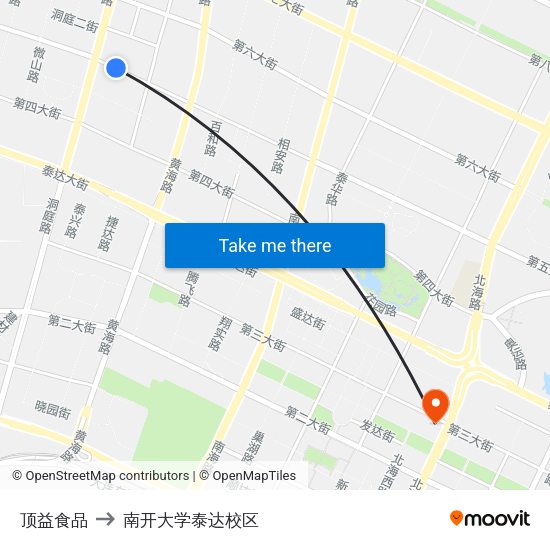 顶益食品 to 南开大学泰达校区 map