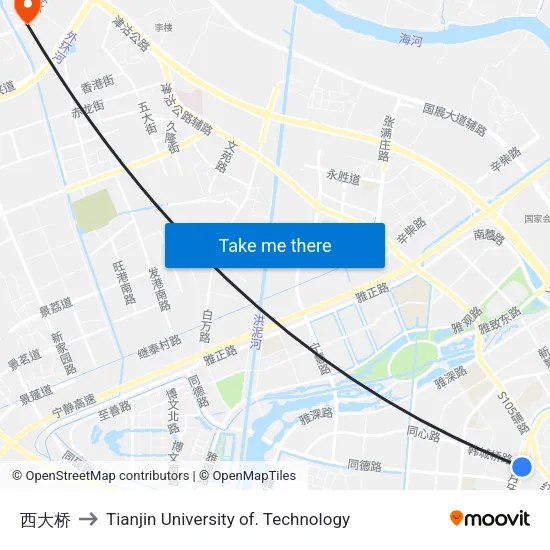 West Bridge to Tianjin University of Technology map