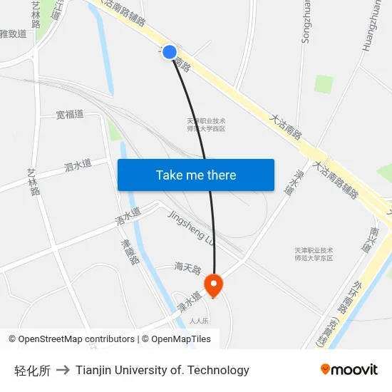 轻化所 to Tianjin University of. Technology map