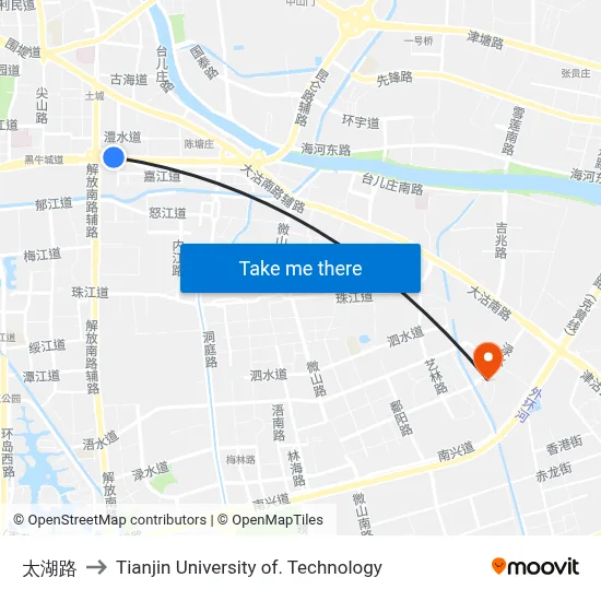 太湖路 to Tianjin University of. Technology map