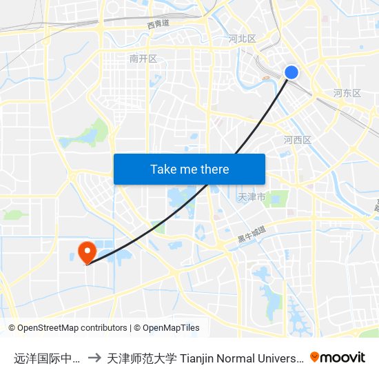 远洋国际中心 to 天津师范大学 Tianjin Normal University map
