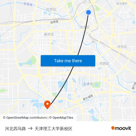 河北四马路 to 天津理工大学新校区 map