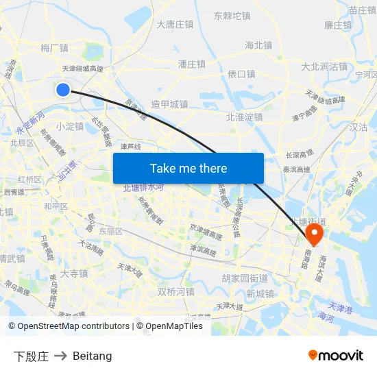 Xiaying Village to Beitang map