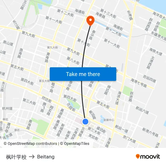 Maple School to Beitang map