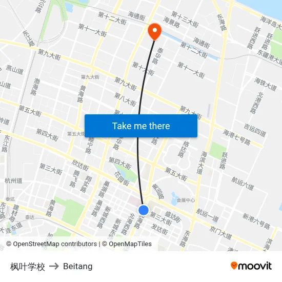Maple School to Beitang map