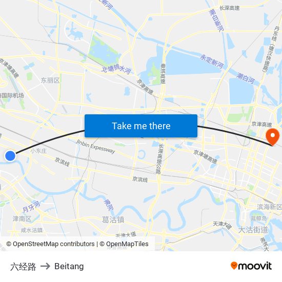 六经路 to Beitang map