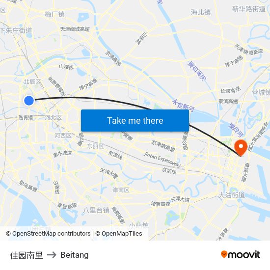 佳园南里 to Beitang map