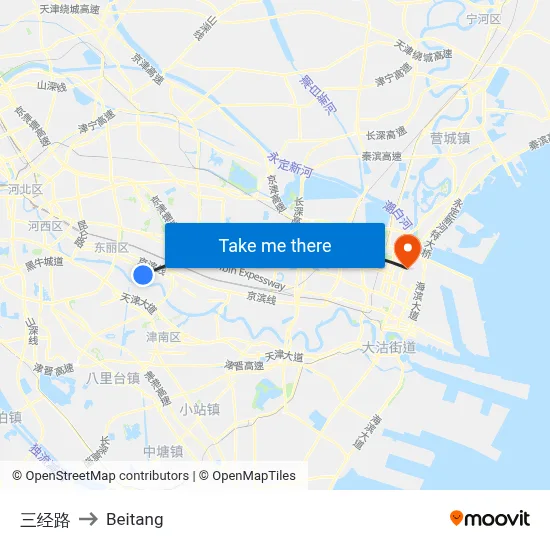 Three Classics Road to Beitang map