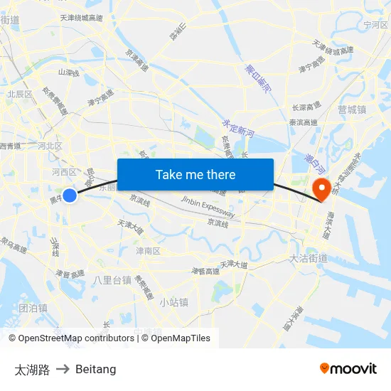 Taihu Road to Beitang map