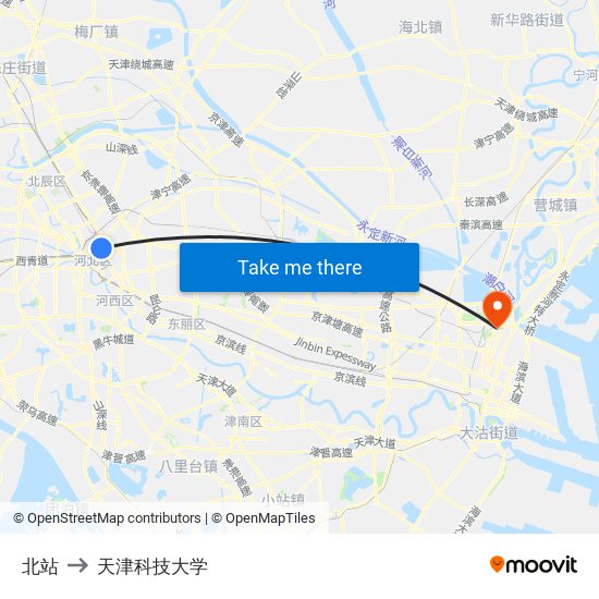 北站 to 天津科技大学 map