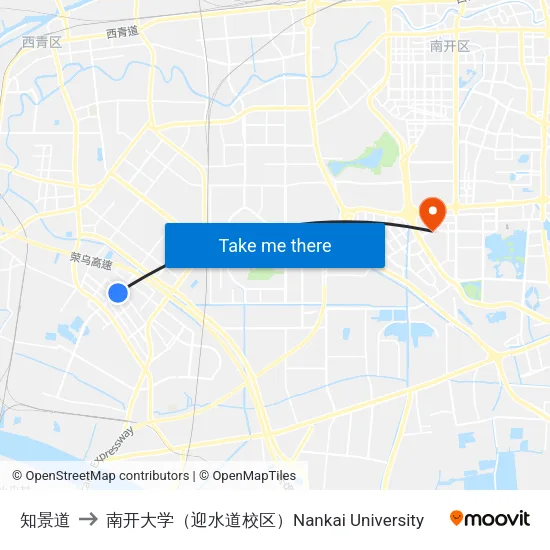 知景道 to 南开大学（迎水道校区）Nankai University map
