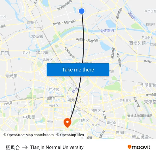 Qifeng Platform to Tianjin Normal University map