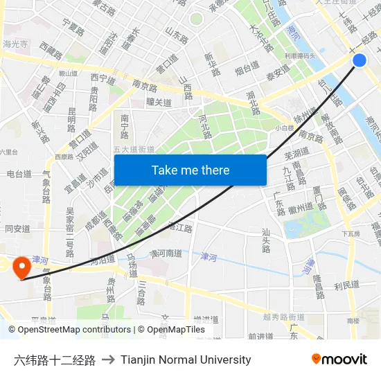 6th Latitude 12th Longitude Road to Tianjin Normal University map