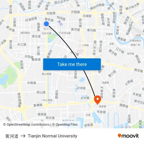 黄河道 to Tianjin Normal University map