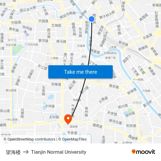 望海楼 to Tianjin Normal University map