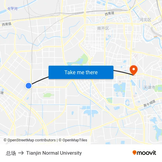 总场 to Tianjin Normal University map
