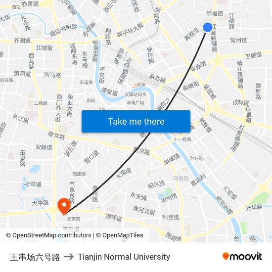 王串场六号路 to Tianjin Normal University map