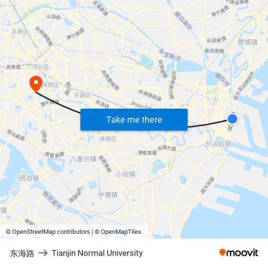 东海路 to Tianjin Normal University map