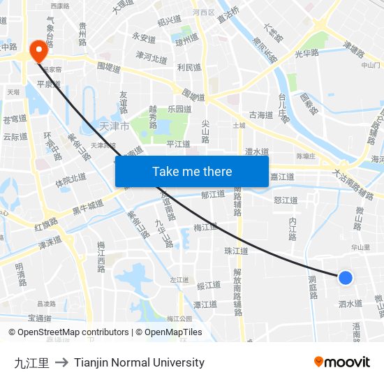 九江里 to Tianjin Normal University map