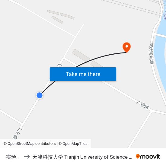 实验大楼 to 天津科技大学 Tianjin University of Science and Technology map