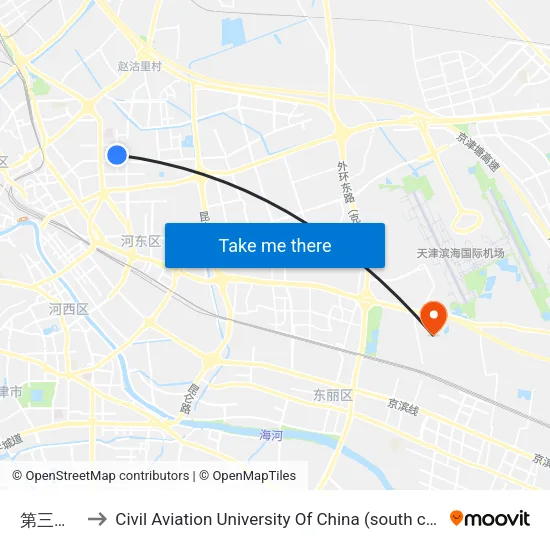 第三医院 to Civil Aviation University Of China (south campus) map