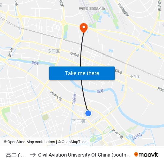 高庄子小学 to Civil Aviation University Of China (south campus) map