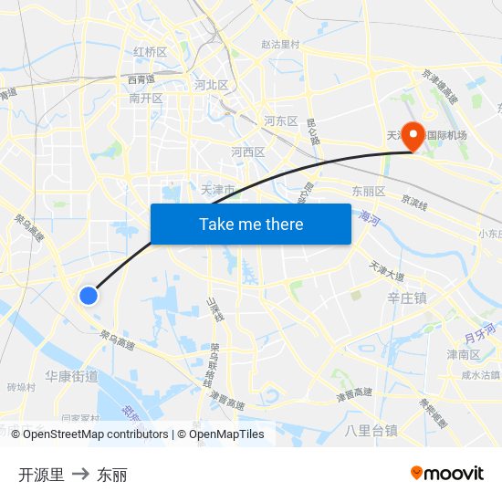 开源里 to 东丽 map