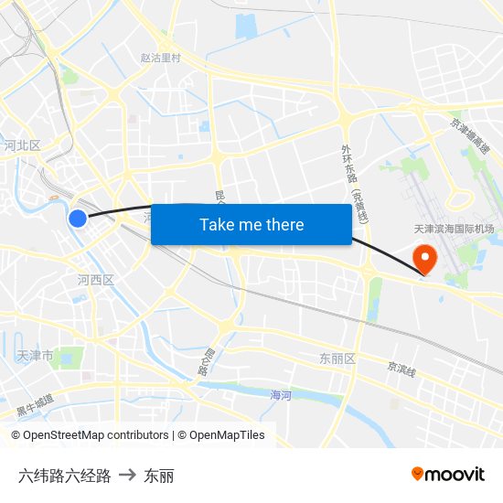 六纬路六经路 to 东丽 map