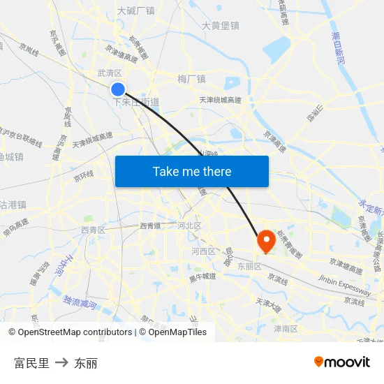 富民里 to 东丽 map
