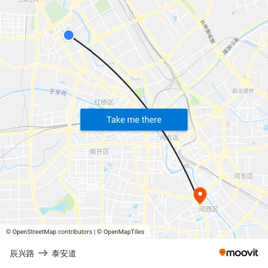 辰兴路 to 泰安道 map