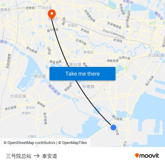 三号院总站 to 泰安道 map