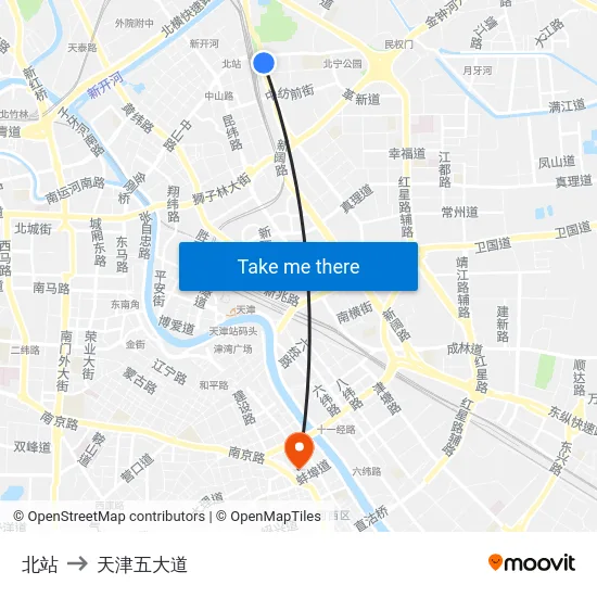 北站 to 天津五大道 map